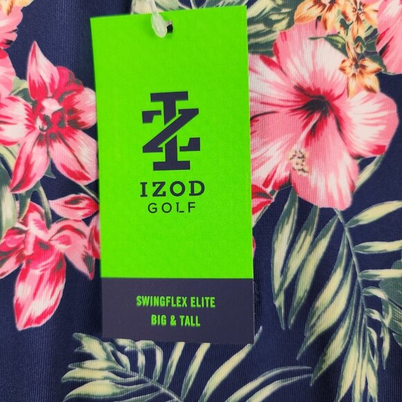 Izod Shirt Men 2XB Multicolor Floral Swingflex Elite Golf Polo 4-Way Stretch NWT - Picture 6 of 8